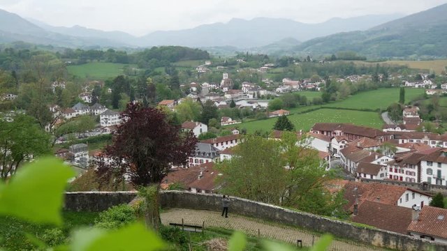 landscape of Pays Basque, Saint Jean Pied de Port in the south of France