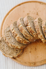 Fresh tasty wheat wholegrain brown bread
