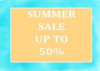 Summer sale vector texture on water background