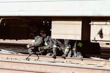 The counterterrorism unit is storming the train