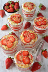 Strawberry cheesecake in a glass