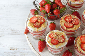 Strawberry cheesecake in a glass