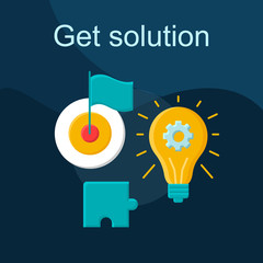 Get solution flat concept vector icon