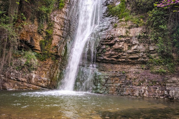 Fototapeta na wymiar Waterfalls in Botanical Gardens.Tbilisi.Georgia - Image