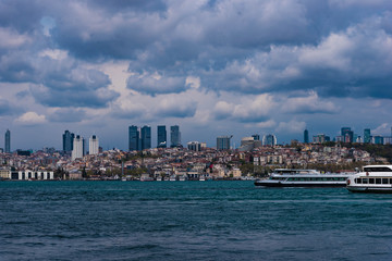 Fototapeta premium Istanbul Bosporus Blick auf Besiktas