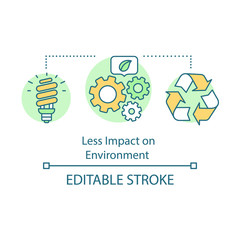 Less impact on environment advantage concept icon