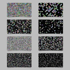 Abstract diagonal square pattern mosaic card background set