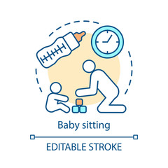Baby sitting service concept icon