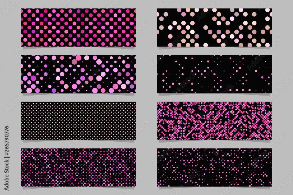 Wall mural modern abstract dot pattern banner background set