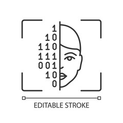 Face scanning procedure linear icon