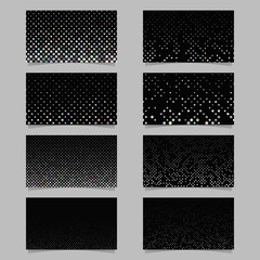 Abstract dot pattern card background template set - vector graphic