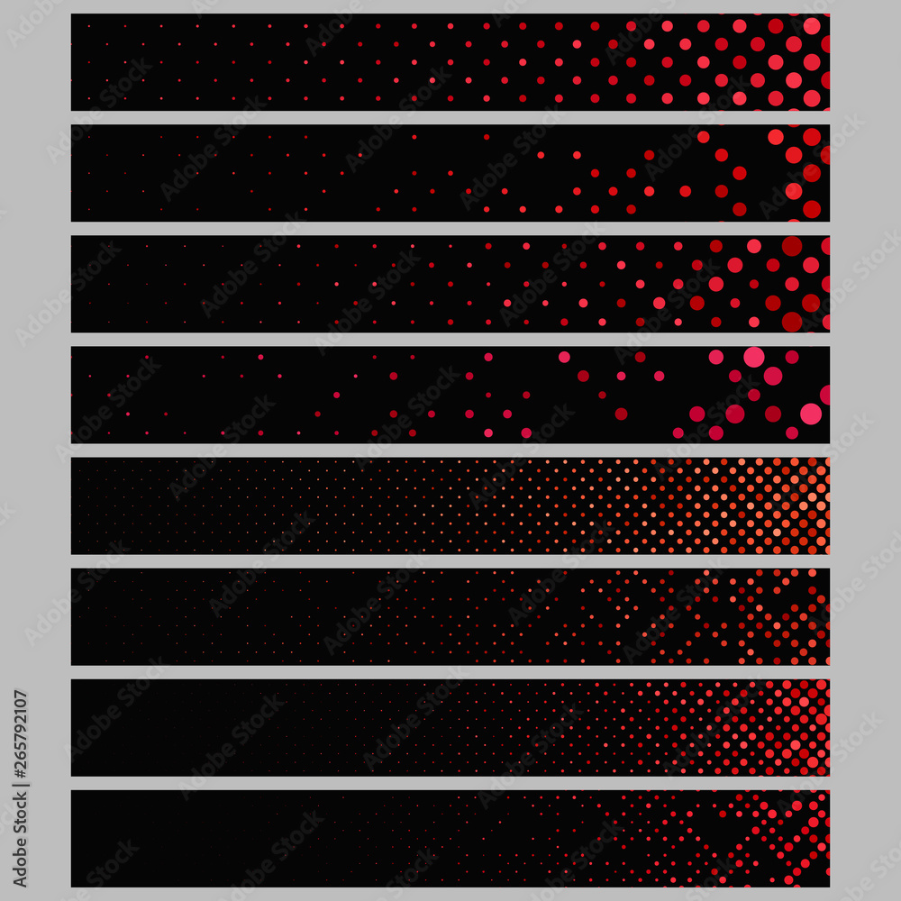 Poster color abstract dot pattern rectangular web banner background set