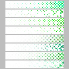 Color abstract dot pattern rectangular web banner background set