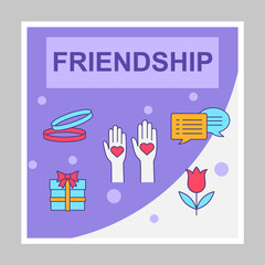 Friendship social media posts mockup