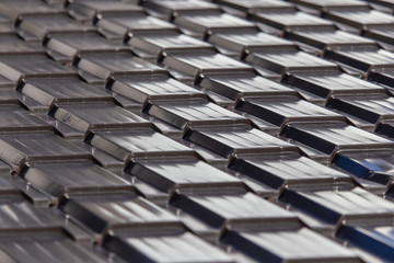 Metal roof in the house as an abstract background