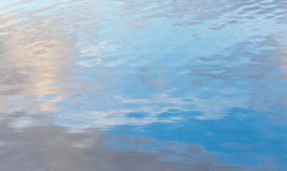 Reflection of the sky on the surface of the water