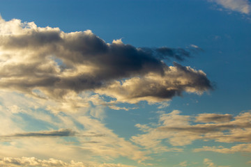 Fototapeta premium Clouds in the sky at sunset as a background