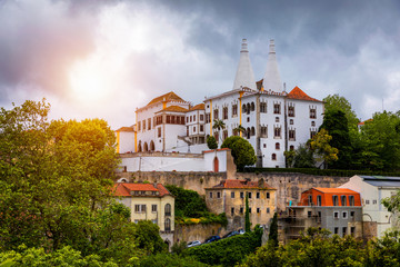 Portuguese city of Sintra, a UNESCO World Heritage Site. Sintra city near Lisbon with Sintra...