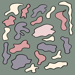 Creative abstract background with different shapes. Collage of cut out paper.