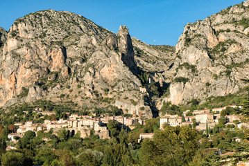 Fototapeta na wymiar Beautiful old town in Provence, Moustiers Sainte Marie, France