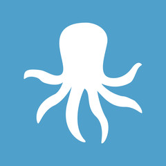 Cute octopus vector on a blue background