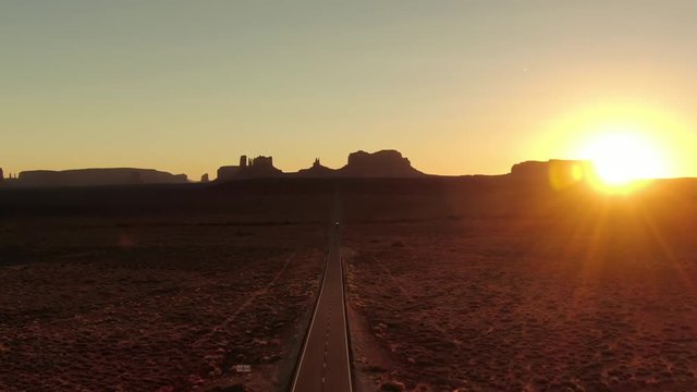 Monument Valley Aerial Shot Forest Gump Point Sunset USA