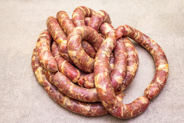 Fototapeta premium Raw pork sausage