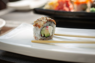 sushi on white plate