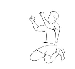 Bodybuilding Sport and activity line drawing, Vector Illustration.