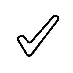 Checkmark line icon isolated on white background. Vector illustration.
