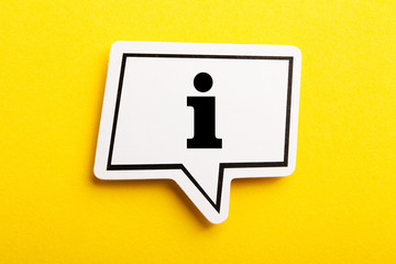 Information Sign Speech Bubble Isolated On Yellow Background