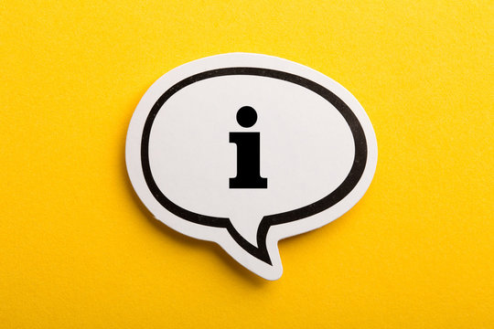 Information Sign Speech Bubble Isolated On Yellow Background