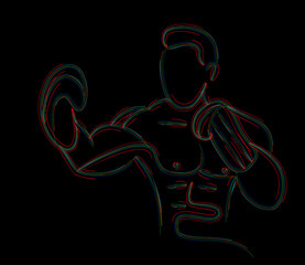 Fototapeta na wymiar Bodybuilding Sport and activity line drawing, Vector Illustration.