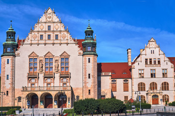 Fototapeta na wymiar Facade of the Neo-renaissance building assembly hall university in Poznan..