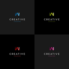 Obraz premium W Logo. Vector Graphic Branding Letter Element. Vector abstract letter W logo template. Material design,