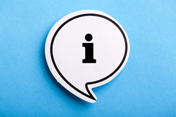 Information Sign Speech Bubble Isolated On Blue Background