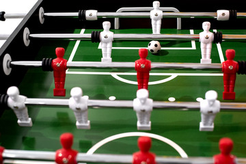 Foosball table soccer sport team football players