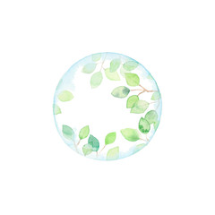 水の球体と木漏れ日、小