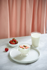 Yogurt with Fresh Organic strawberries