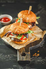 Two homemade burger
