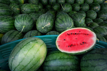 Watermelon fruit in fruits shop.