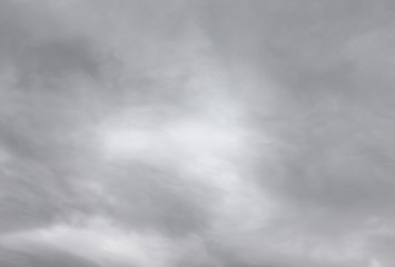 Gray sky, rain. Thunderclouds over horizon, dark, gray.