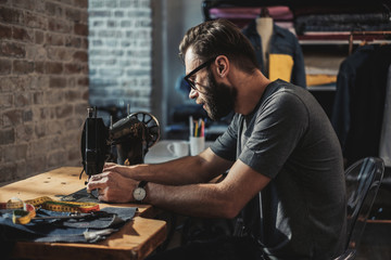 Fashion designer working in his studio