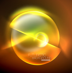 Vector glowing neon circles abstract background