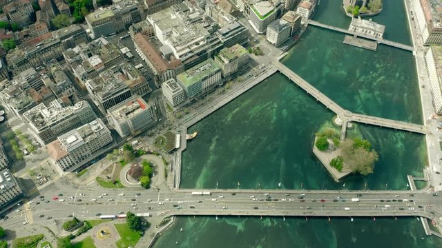 Aerial view of Geneva. Switzerland