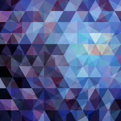 Background of blue, black, purple geometric shapes. Abstract triangle geometrical background. Mosaic pattern. Vector EPS 10. Vector illustration