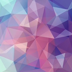 Obraz premium Abstract mosaic background. Triangle geometric background. Design elements. Vector illustration. Pink, blue colors.