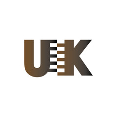 UK Initial Letter with Zip Logo Vector