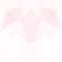 Polygonal vector background. Can be used in cover design, book design, website background. Vector illustration. Pastel pink, white colors.
