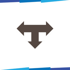 T Letter Arrow Logo vector template